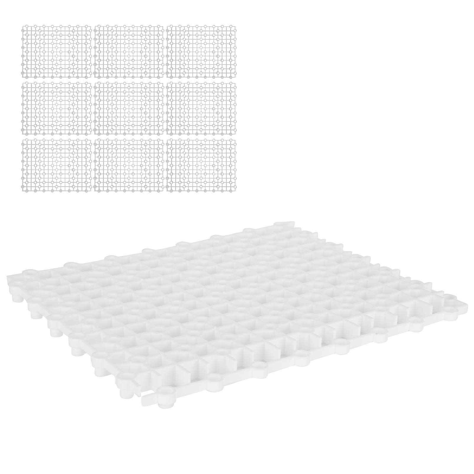 Dzielnik akwarium |10 szt. Panel działowy z PCV i dolna płyta filtracyjna |Wielofunkcyjna platforma do ochrony ryb/krewetek/żółwi (White)