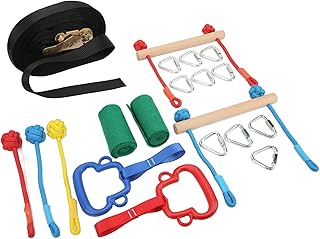 FOLOSAFENAR Anéis de barras de macaco de interior, equipamento de ginástica interior removível para crianças anéis de barras de macaco para parque infantil