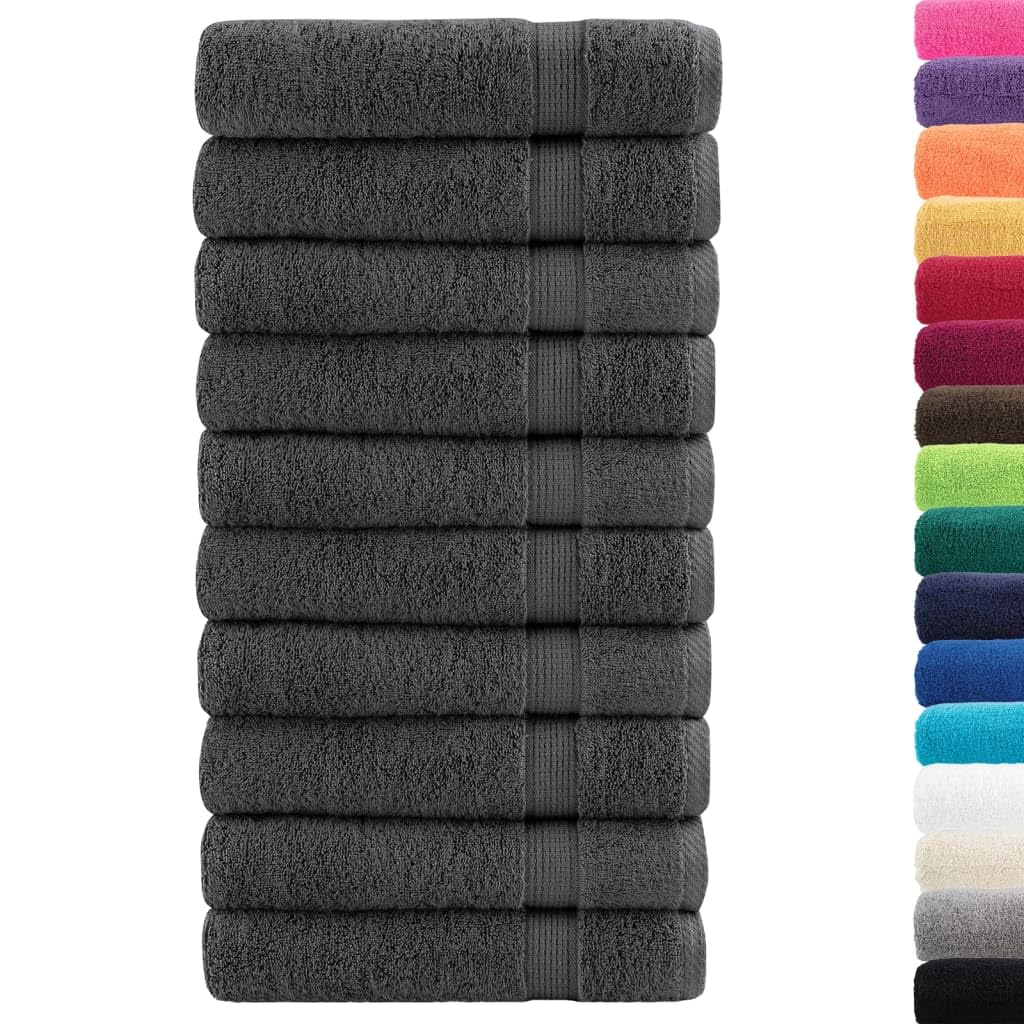 SOLUND - Juego de 50 toallas de mano (50 unidades, 100% algodón hilado en anillo, 50 x 100 cm, 600 g/m², absorbentes, con lazo, lavables a máquina para limpieza y tratamientos de belleza)