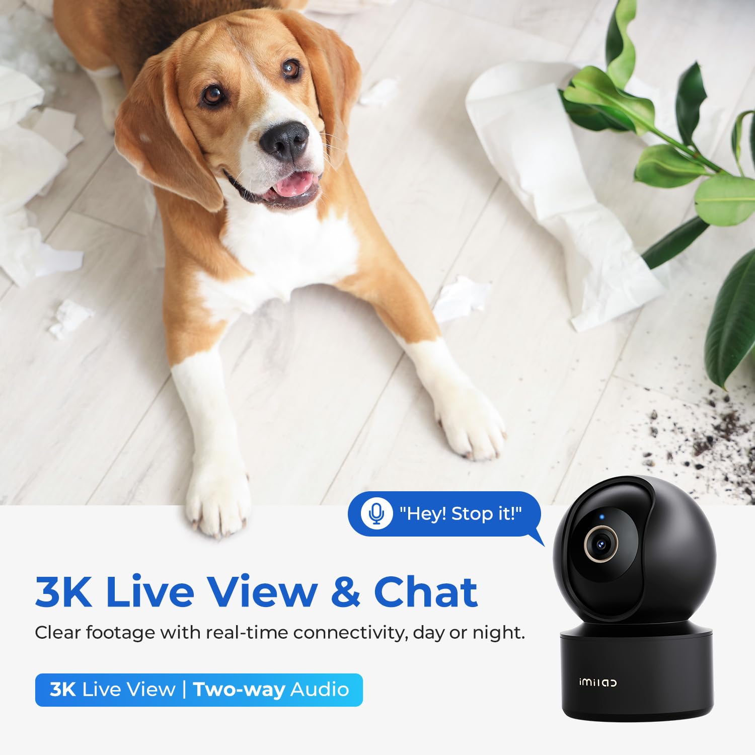 IMILAB C22 3K Security Camera Indoor, 360° View Room Camera for Bedroom Work with Xiaomi Home App, Dog Cat Cam - Image 4