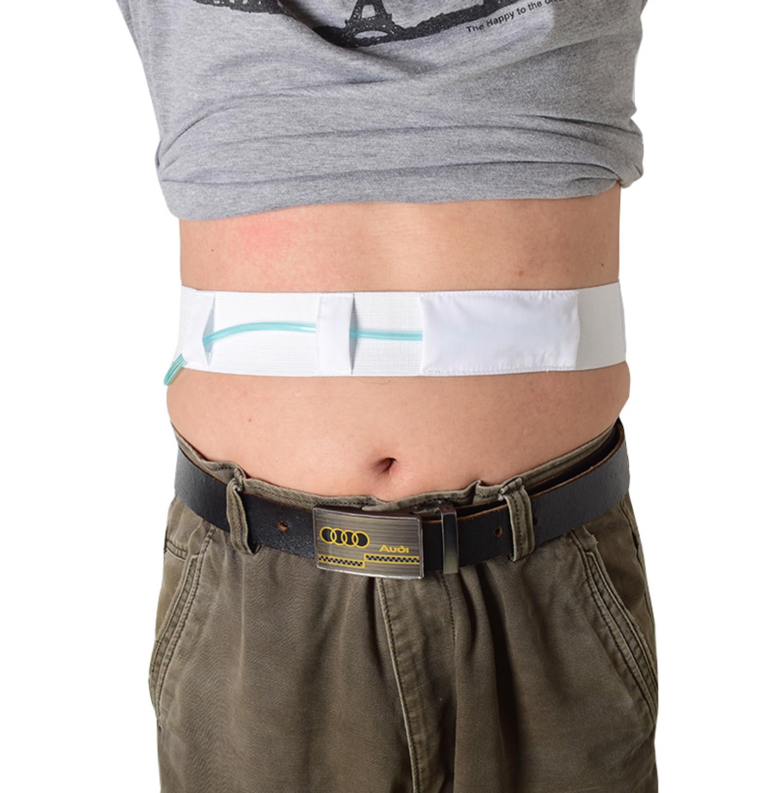 Support de tube G CUSMA L ceinture de dialyse péritonéale blanche pour fixations PEG et J