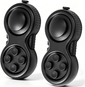 Skylety 2 Fidget Toy Game Controller Fidget Pad, All Black Style