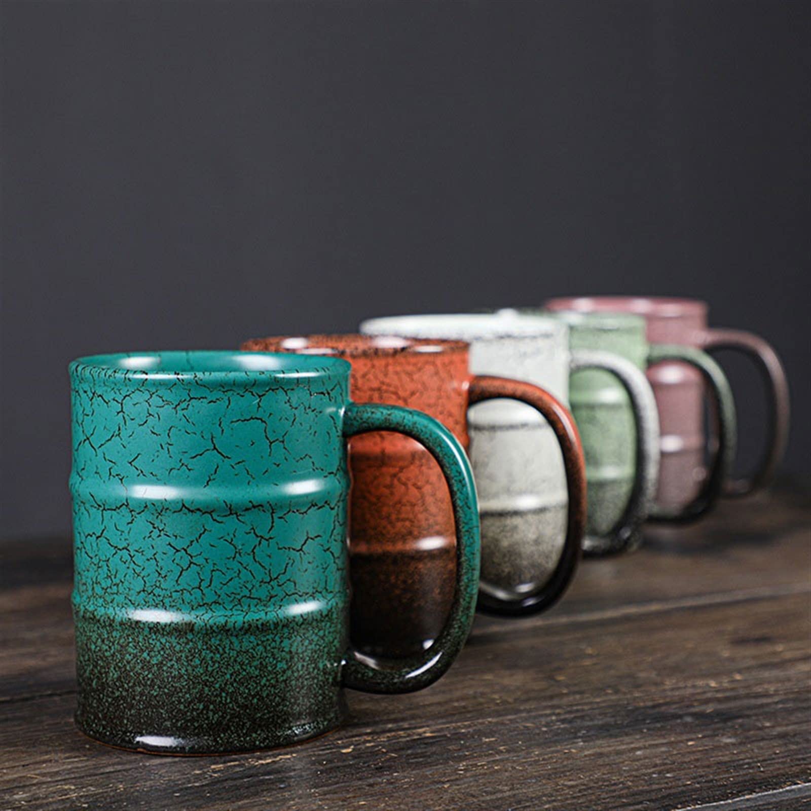 Amazon.com | Coffee Mug 600ML Large Capacity Mug Vintage Style Ceramic  Water Cup Rough Ceramic Coffee Cup for Home Office Tea Cup (Color : E) (1):  Espresso Cups