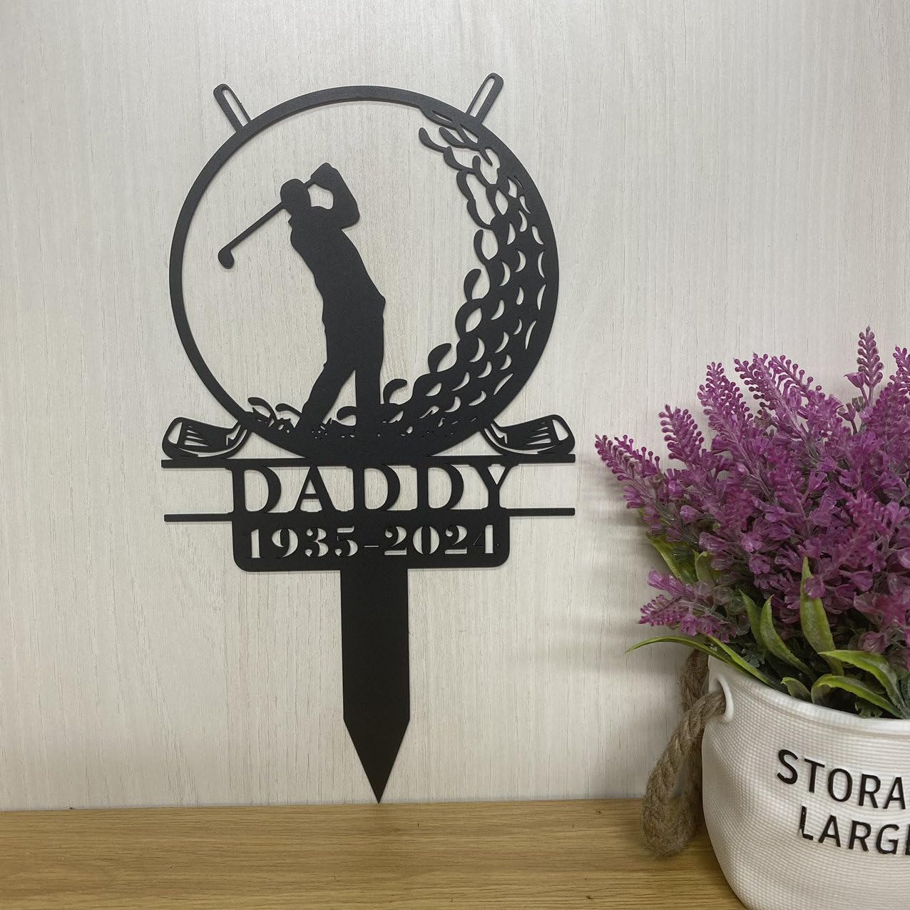 Custom Golf Memorial Stake Golfer Name Metal Stake Golfing in Heaven Grave Marker Sympathy Sign Golfer Loss Golfing Tribute Golf Lover Gift Memorial Sign Engraved Plaque