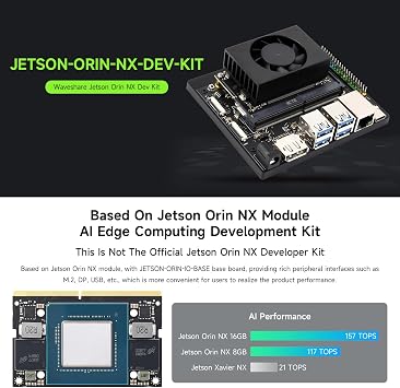 Waveshare Jetson Orin NX AI Development Kit for Embedded and Edge Systems, Bundle with 8GB Memory Jetson Orin NX Module