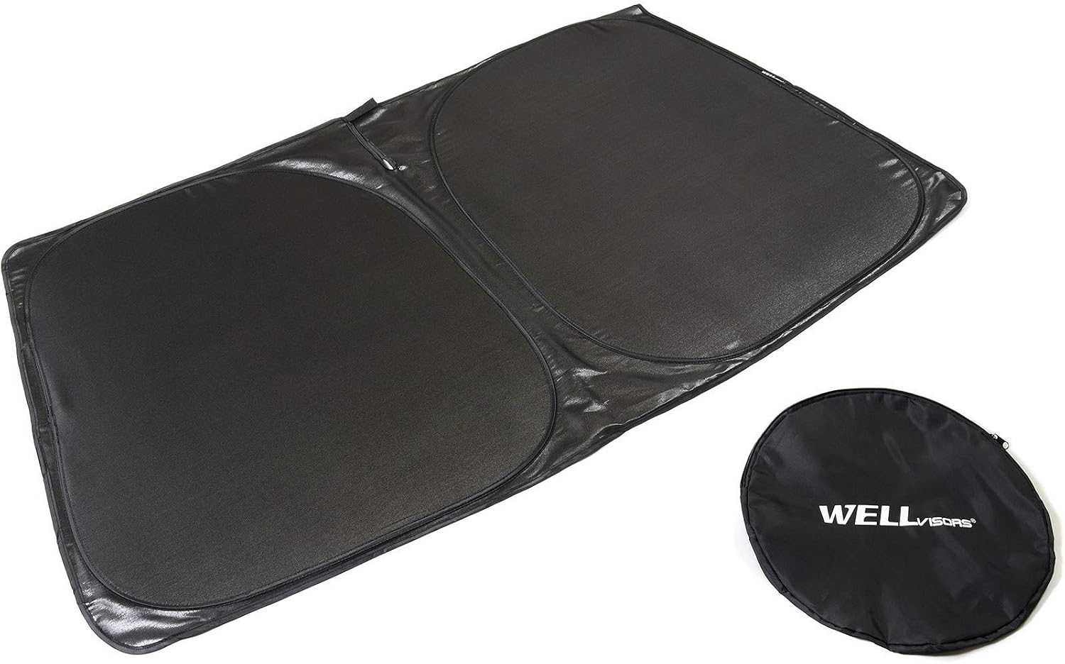 Wellvisors Custom Fit Fabric Folding Windshield Sun Shade Heat Reflector Shield Compatible With Land Rover Discovery 2017-2020