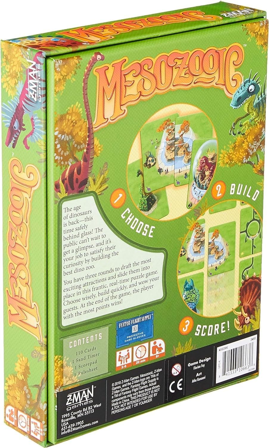 Mesozooic Board Game - Dinosaur Zoo Building Game, Fast-Paced Real-Time Puzzle Game for Kids & Adults, Ages 8+, 2-6 Players, 20 Minute Playtime, Made by Z-Man Games