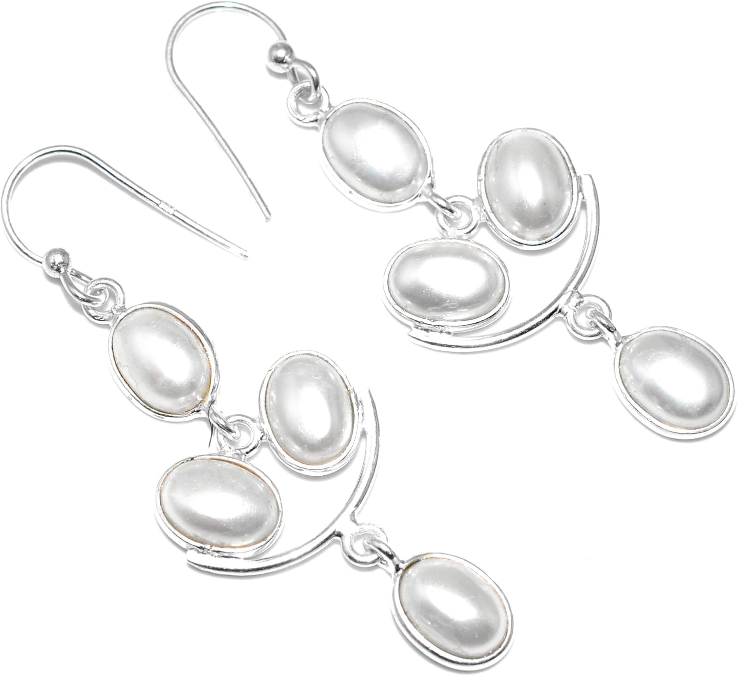 Silver Palace 925 Sterling Silver Natural Gemstone Earrings for Women and Girls