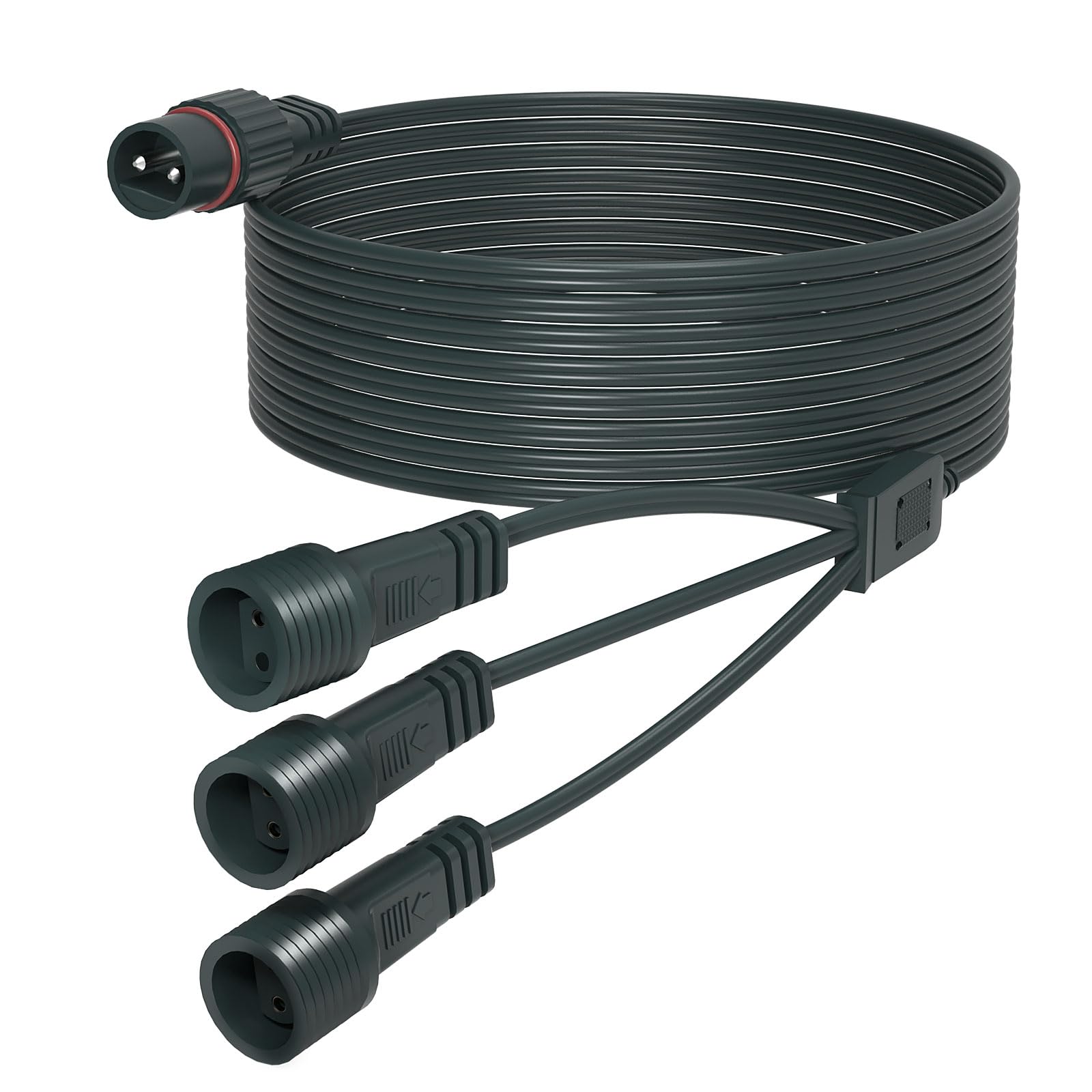 cshare Lichterkette Verlängerung Verteiler 10M, 1 zu 3 Y Splitter Verteiler und Verlängerungskabel 2 Pin IP65 Wasserdicht, für Eiszapfen G40 Kugel Weihnachtsbaum Lichterkette Außen Innen