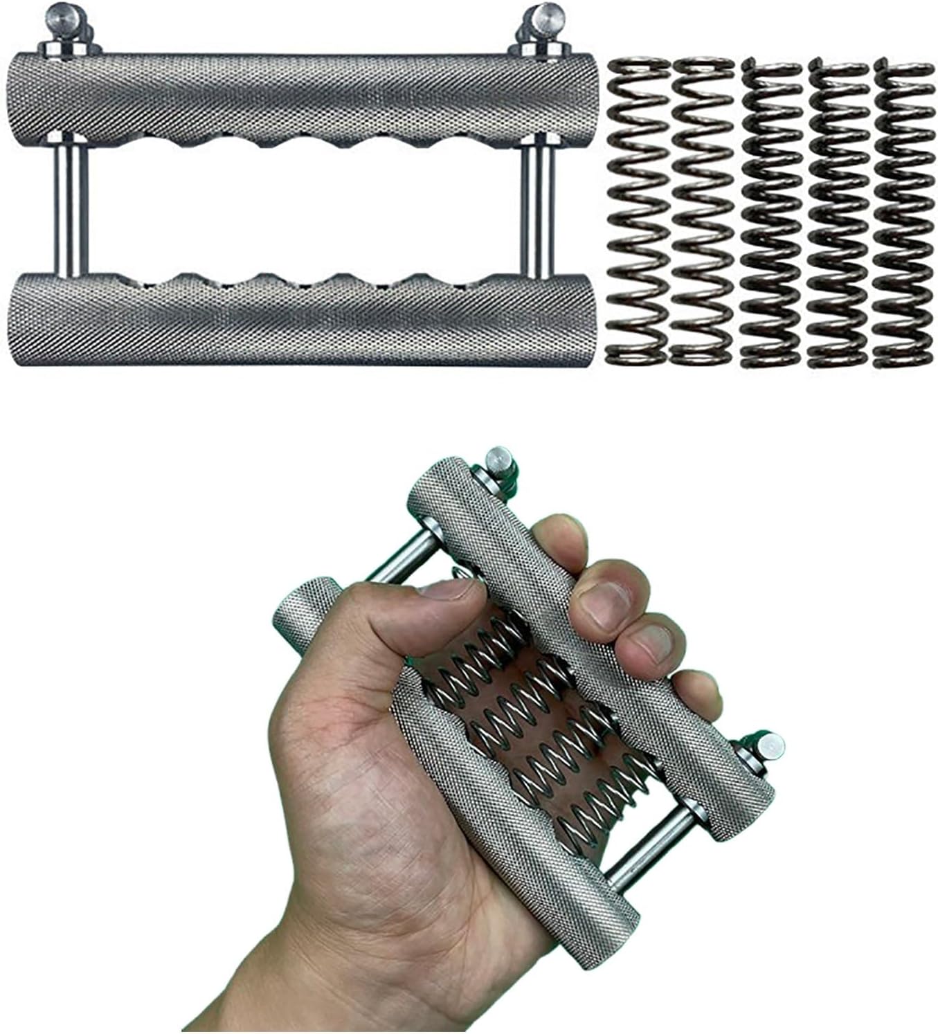 Super Hand Gripper Strengthener, Primitive Grip Strength Trainer, Finger Exerciser Adjustable Resistance with 5 Heavy Duty Springs, Ideal for Forearm and Grip Strength Workout Training