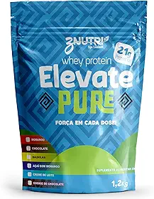 Whey Protein Elevate Pure 1,2kg Refil Concentrado WPC Ganho de Massa Muscular Hipertrofia Suplemento Proteico Para Atletas Com Creatina Colageno Hidrolisado Rende 34 Porções (1,2Kg, Cookies de Chocolate)
