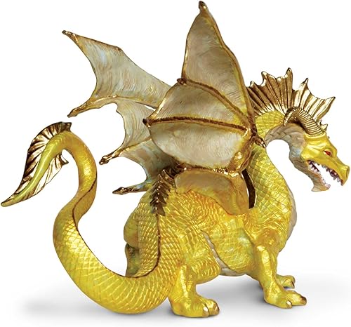 Miniatura 6 de Safari Ltd. Figura de dragón dorado – Figura detallada de 6.75 pulgadas – Divertido juguete educativo de fantasía para niños, niñas y niños a partir