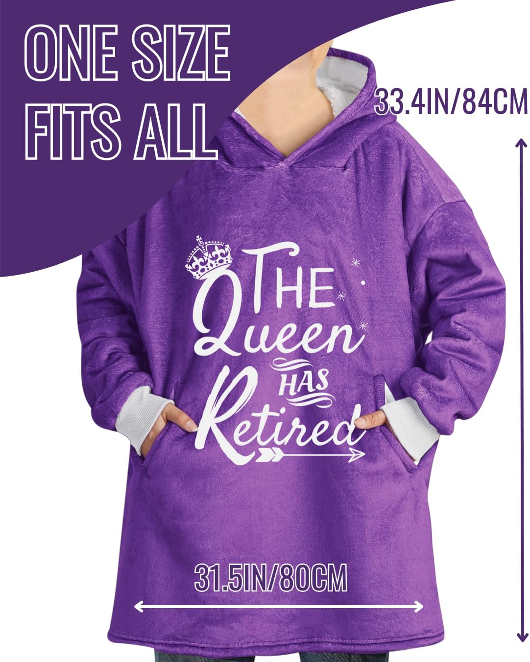 Retirement Gift for Woman, Retirement Blanket Hoodie for Women, Oversized Wearing Blanket, Retired Gag Gifts