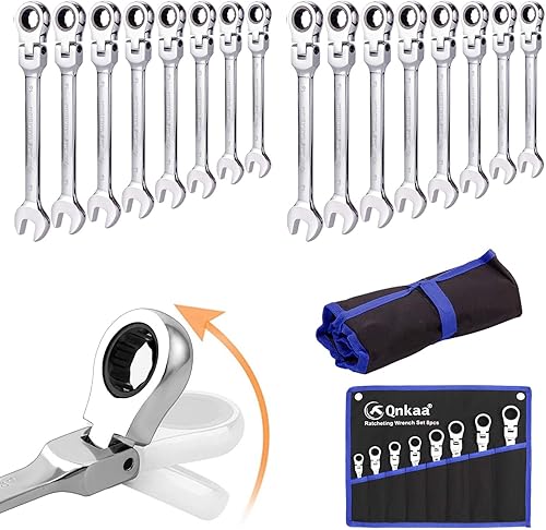 Juego de llaves de trinquete flexibles de 16 piezas métrica+SAE