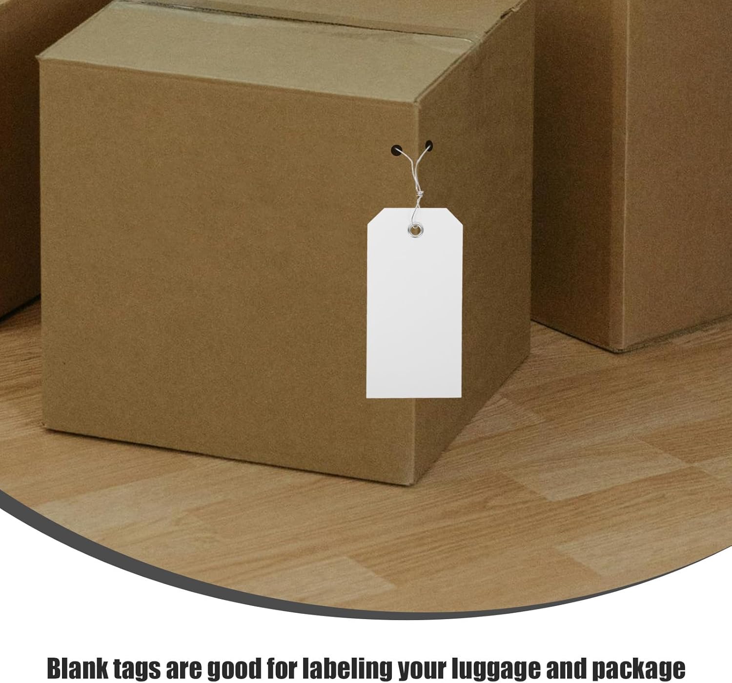 100pcs Blank Writable PVC Shipping Tags with Wire Luggage Identifier Labels 6x12cm White String Tags for Suitcase and Backpack Air Travel Packaging