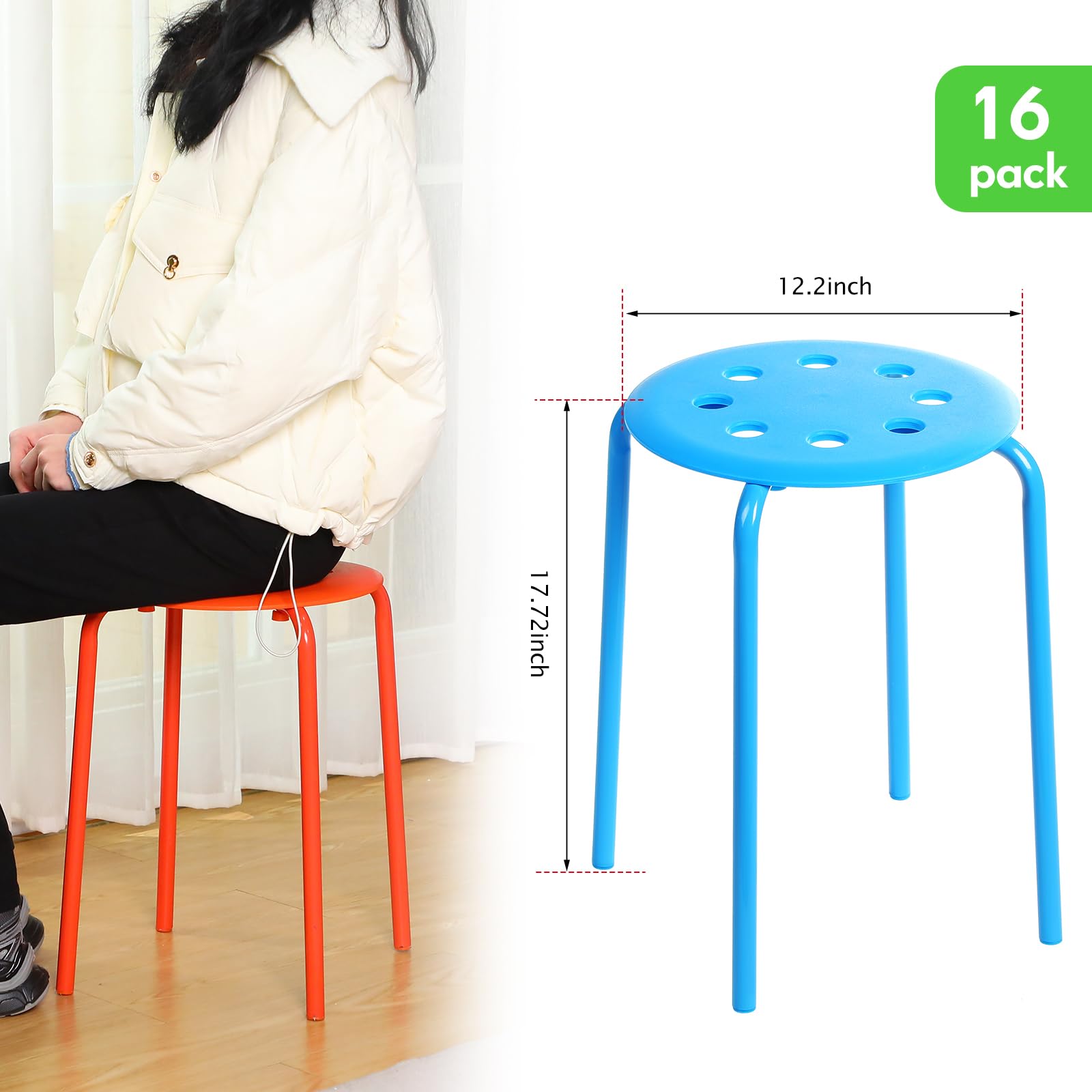 Child Stool For Kitchen Marius Metal Stacking Stools 18x17, Round