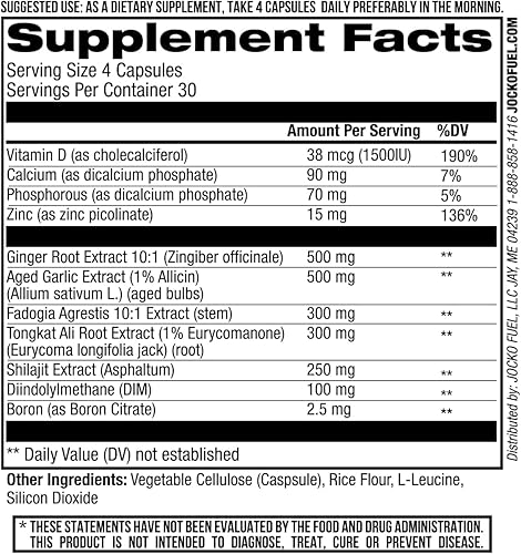 Miniatura 7 de Jocko Fuel Refuerzo de prueba para hombres  Refuerzo natural de resistencia, resistencia y fuerza  Constructor muscular para hombres y soporte de