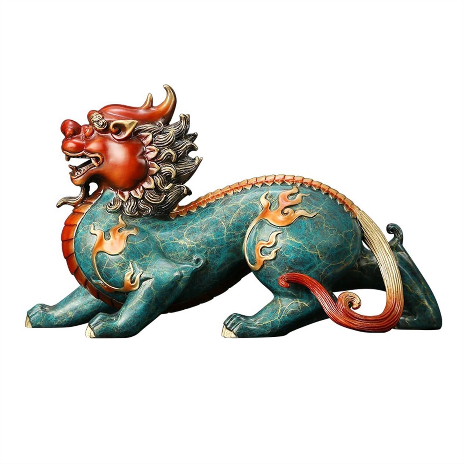 Pixiu en cuivre de luxe statue Feng Shui haut de gamme pour salon et bureau