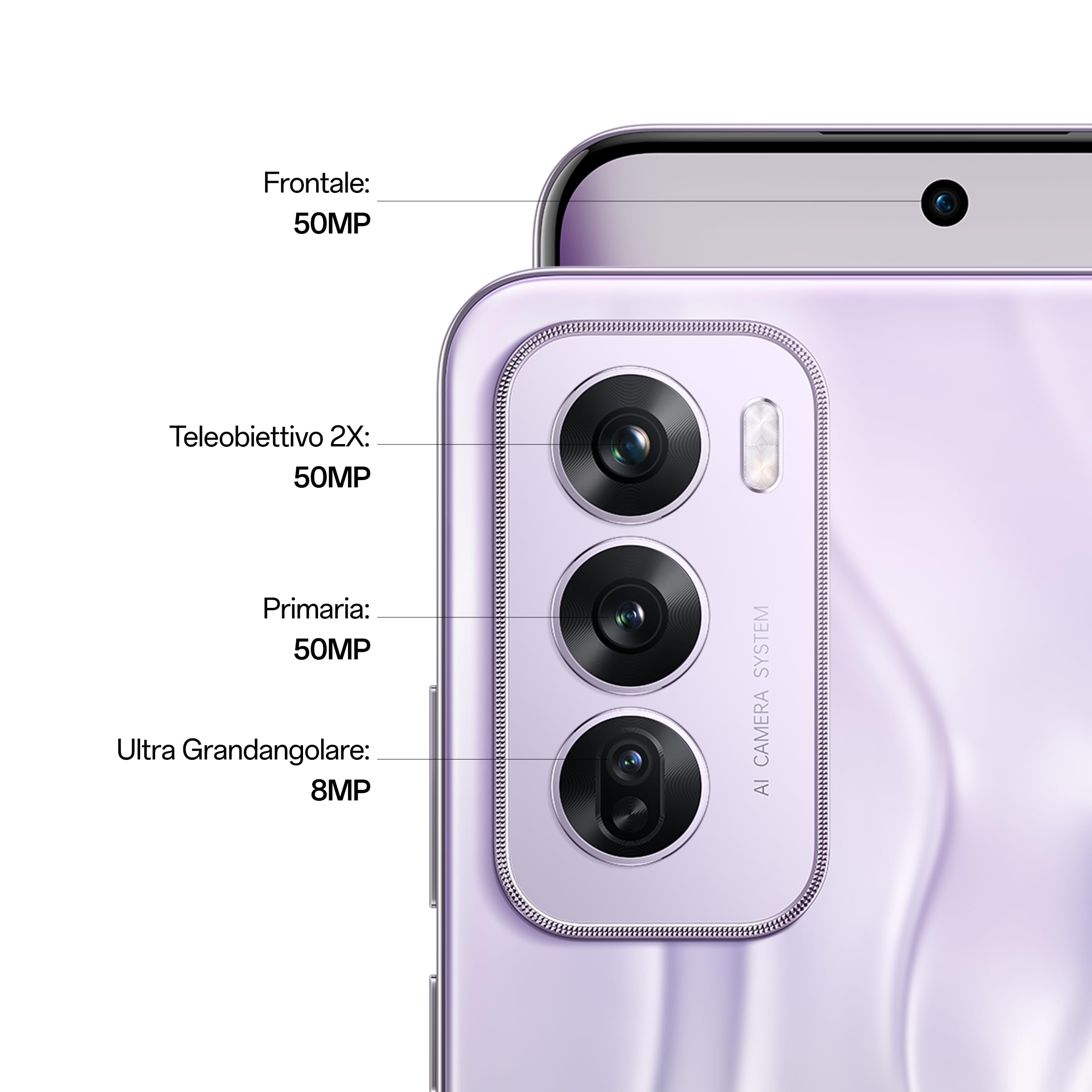 OPPO Reno12 Pro 5G AI Smartphone, Tripla fotocamera 50+50+8MP, Selfie 50MP, Display 6.7” 120HZ AMOLED FHD+, 5000mAh, RAM 24GB (12+12) +ROM 512GB, Supporto Auto, [Versione Italia], Nebula Silver
