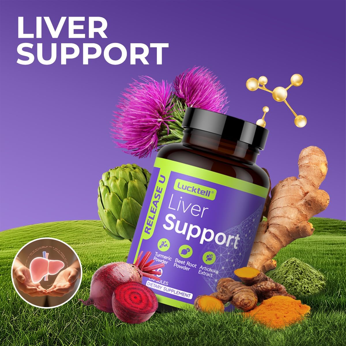 Liver Support Supplement 2 Pack – Liver Cleanse Detox & Repair with Milk Thistle, Turmeric, Dandelion & Artichoke | 7-in-1 Herbal Formula Protect Liver | 120 Capsules, 60-Day Supply, Made in USA
