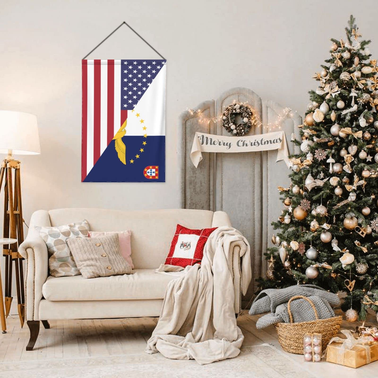 Amazon.com : Half Azores Islands and American Flag Double Sided