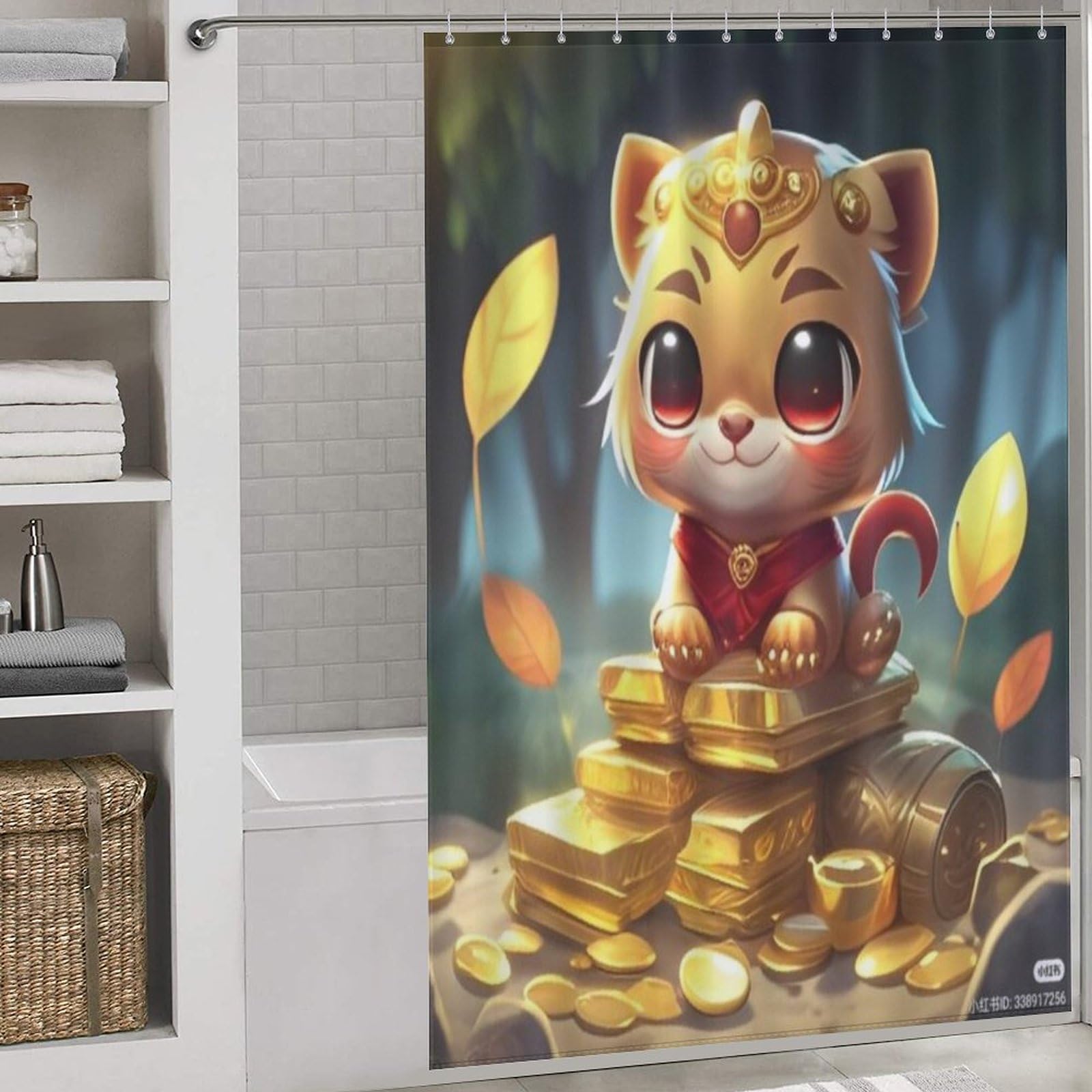 Rideau de douche chat mignon pour une salle de bain enfant joyeuse et rideau de bain étanche
