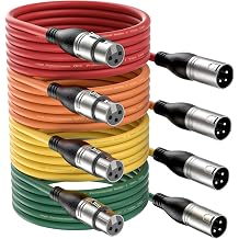 XLR Cable 5m - 4 Colors Balanced Microphone Cable, 3 Pin Male to Female Extender Cord for Studio Recorder, Mic, Mixer, Speaker System, Phantom Power