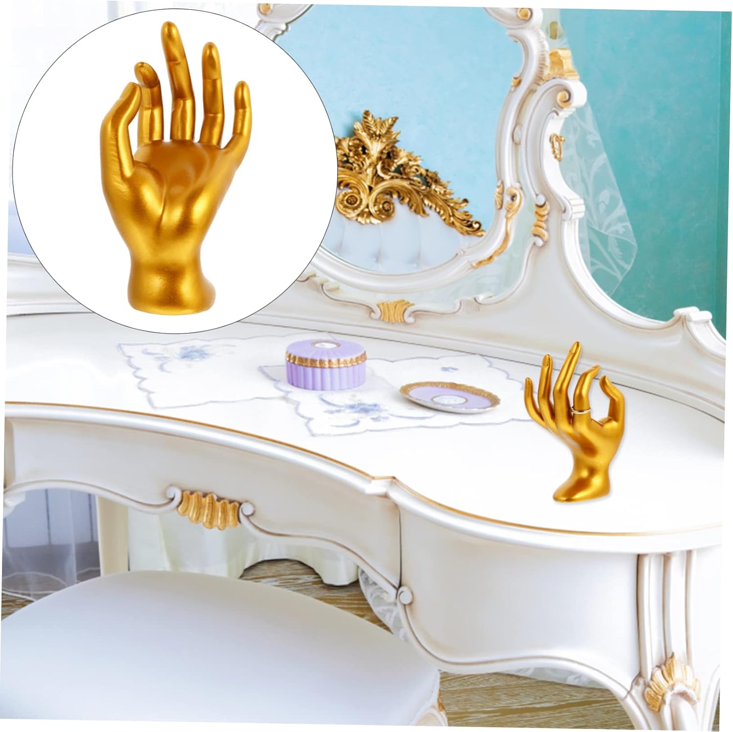 CALLARON Necklace Organizer Hand Jewelry Holder Stand Display Adornments Ring Showing Stand image 3