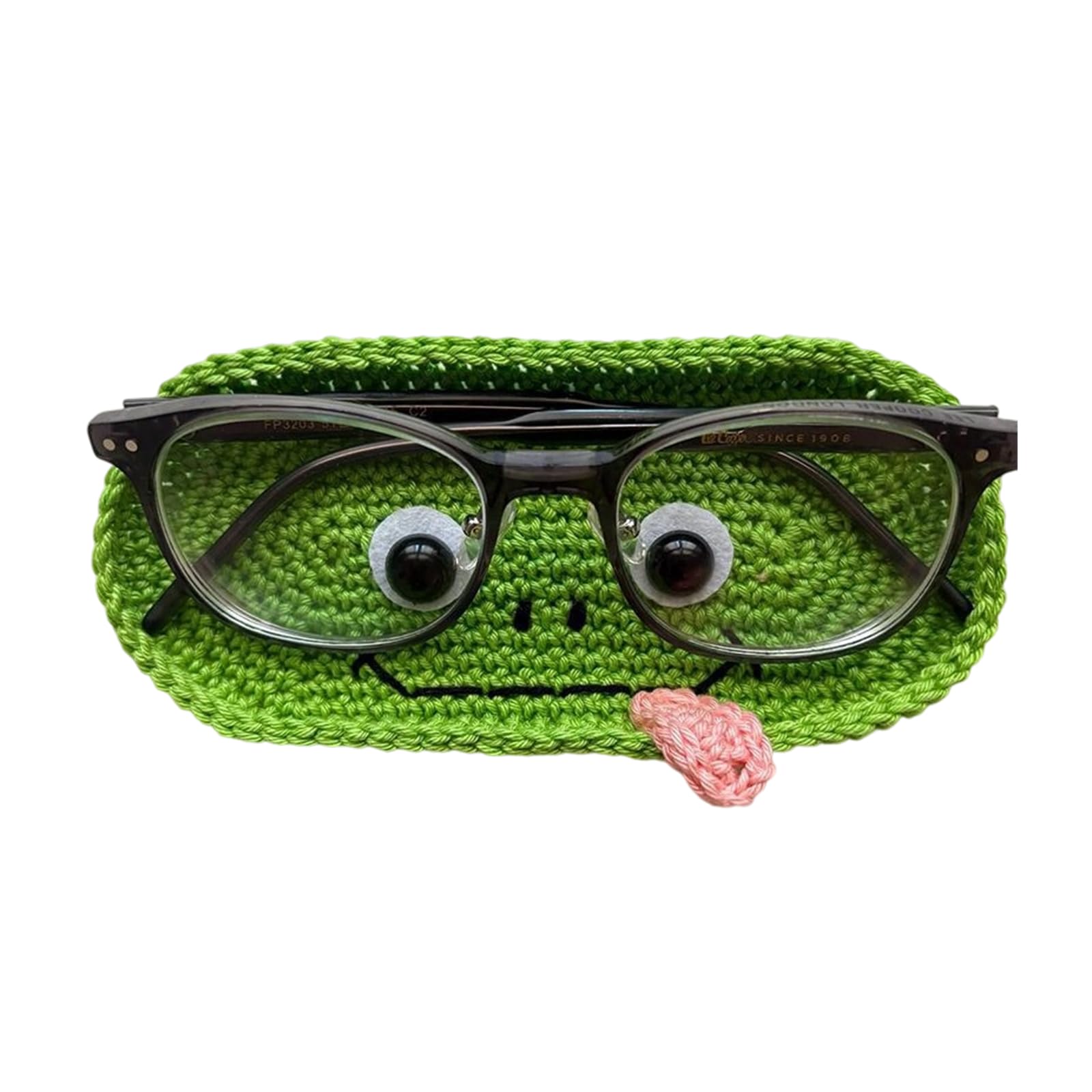 Handgemachter gehäkelter Brillenhalter mit süßem Tiermotiv, Brillenschutz-Aufbewahrungstablett für den Schreibtisch zu Hause, Brillen-Organizer, Geschenk