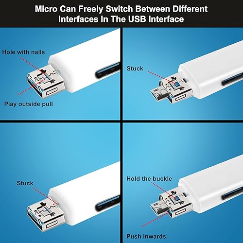 Miniatura 5 de Lector de tarjetas SD multifuncional 5 en 1 para Samsung Galaxy S6 a S23 Ultra, Z flip &