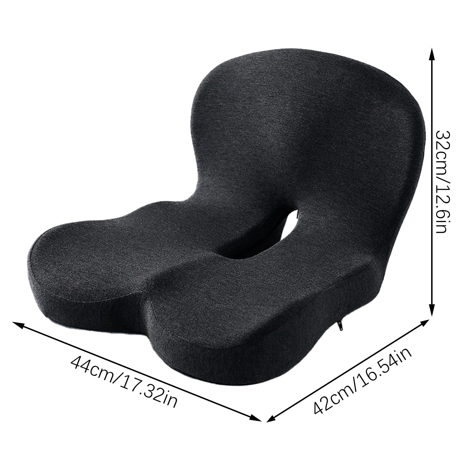 Genérico Cuscino per sedile viscoelastico, in cotone, 44 x 42 x 32 cm
