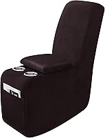 Vista 148 de Fundas para sillas reclinables con aspecto de cuero, funda elástica de 4 piezas, funda suave para silla reclinable, protector de muebles lavable