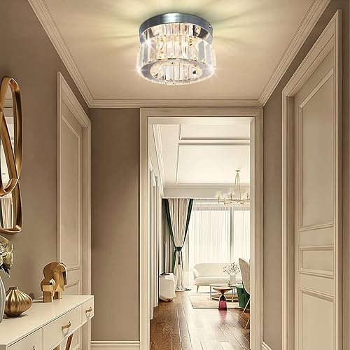 Miniatura 3 de CLAIRDAI Lámparas de techo semiempotradas para pasillo, modernas luces de techo para dormitorio, mini lámparas de techo para sala de estar (redonda,