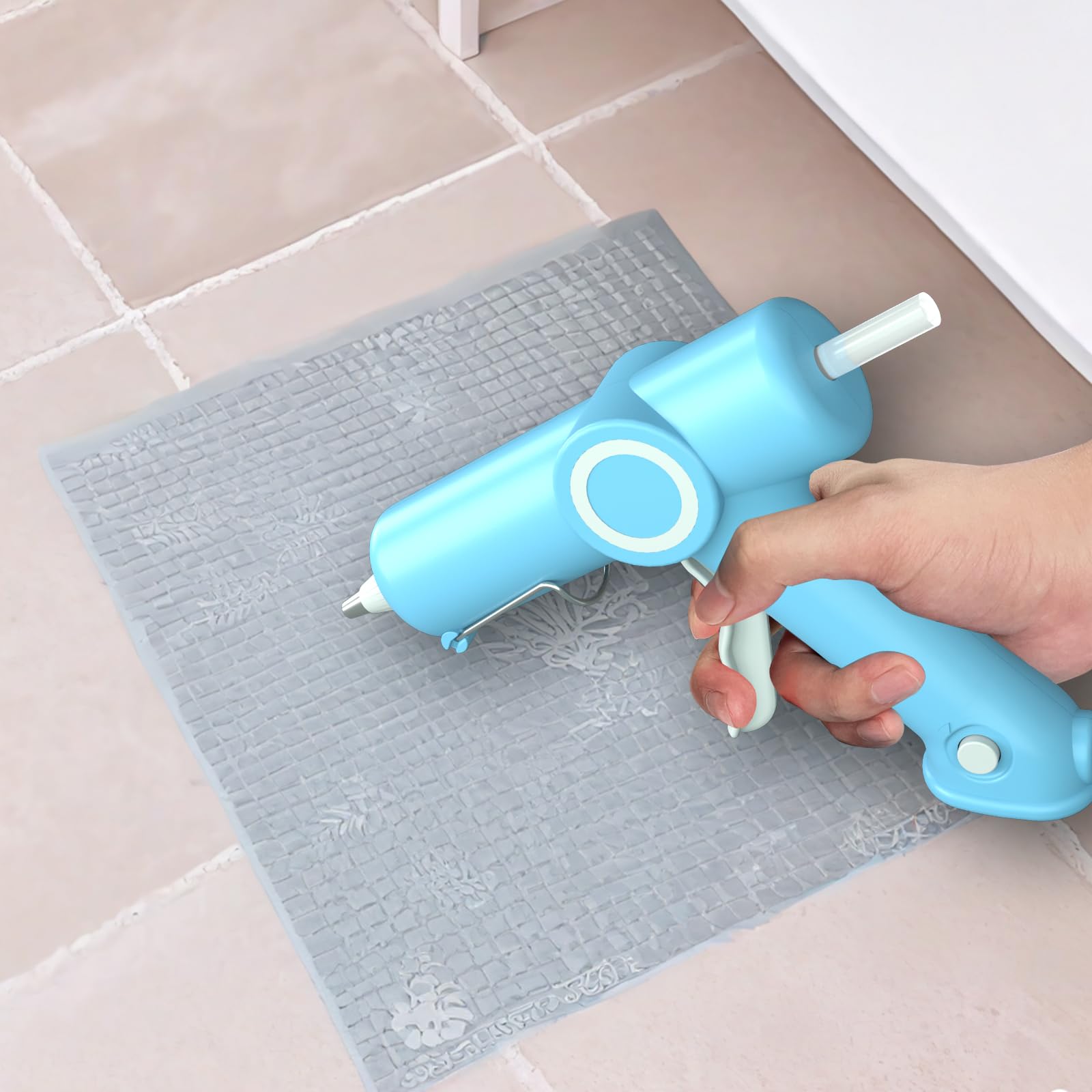 HHYSSG Pistola per Colla a Caldo 20W Pistola per Colla a Caldo con 30 Stick di Colla a Caldo Pistola Incollatrice per piccoli mestieri fai-da-te e riparazioni rapide in casa e ufficio (Blu)