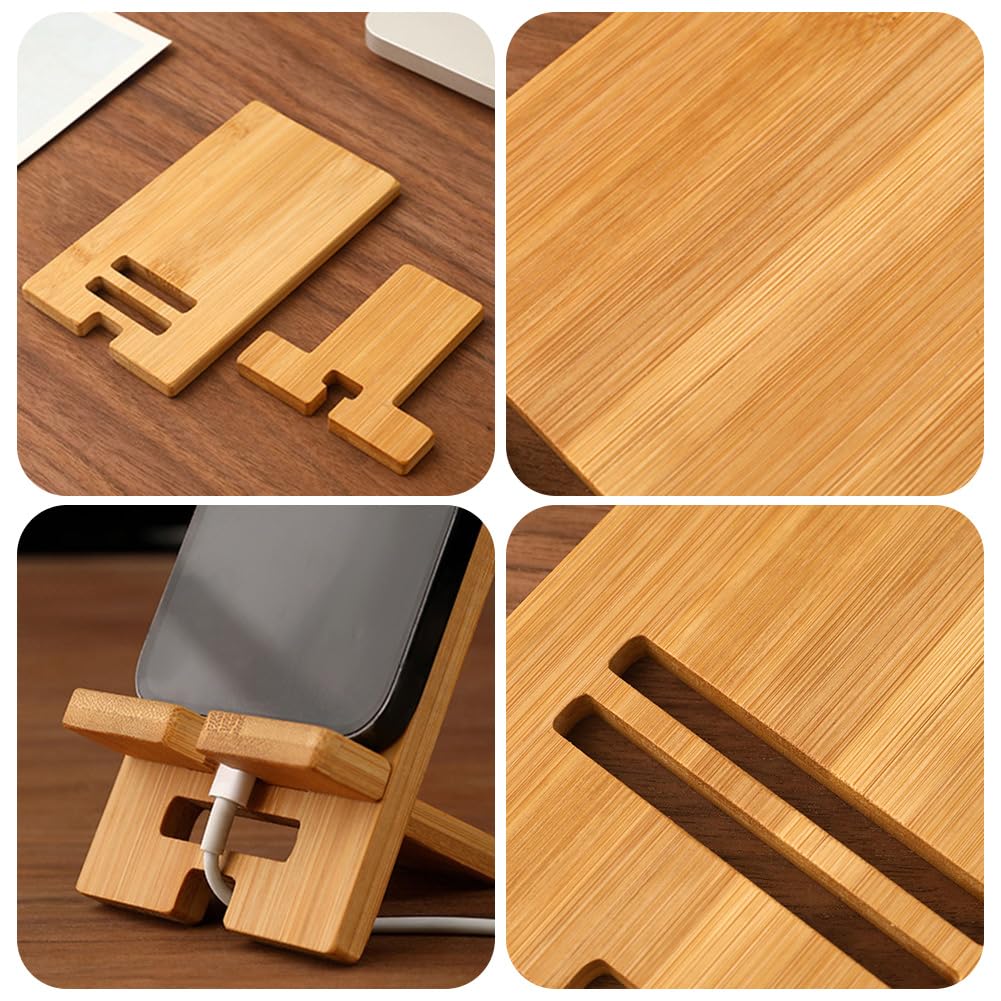 Wooden Multifunctional Mobile Phone Holder,8*14cm,Wood Phone Holder Stand,Mobile Phone Stand,Wooden Mobile Phone Holder,multifunctional easy to carry,Health and Environmental Protection (Straight) - Image 3