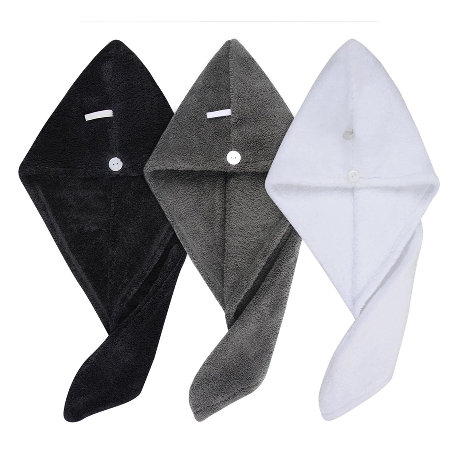 Toalla Microfibra Pelo Gorro de Microfibra for secar el Cabello, Toalla Turbante for Cabello Largo, Toallas de Secado rápido, Turbante Absorbente Suave, 4 Uds.