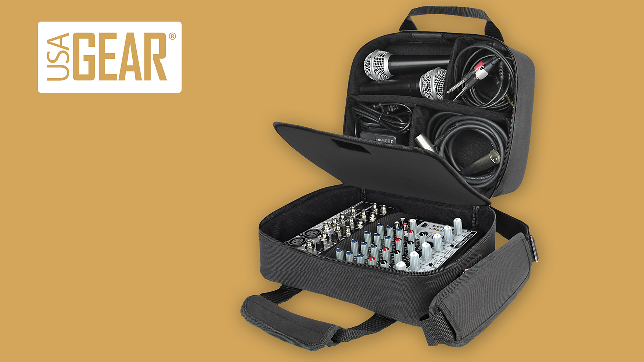 USA Gear Compact Audio DJ Mixer Case - Mixer Bag with Custom