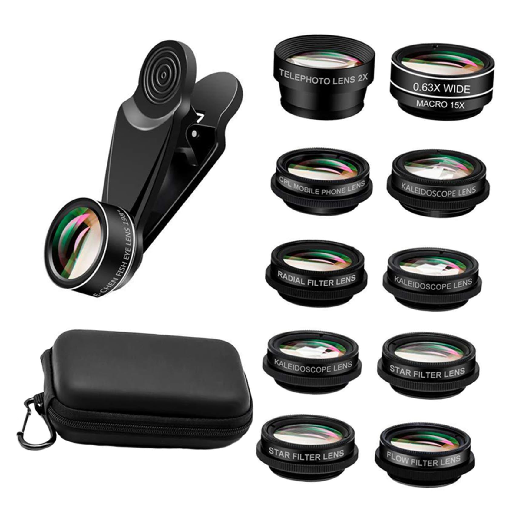 Set Di Obiettivi Per Telefono Grandangolare 0.63x Obiettivo Fotografico Esterno Per Smartphone Per Scattare Foto Di Piccoli Oggetti in Dettaglio