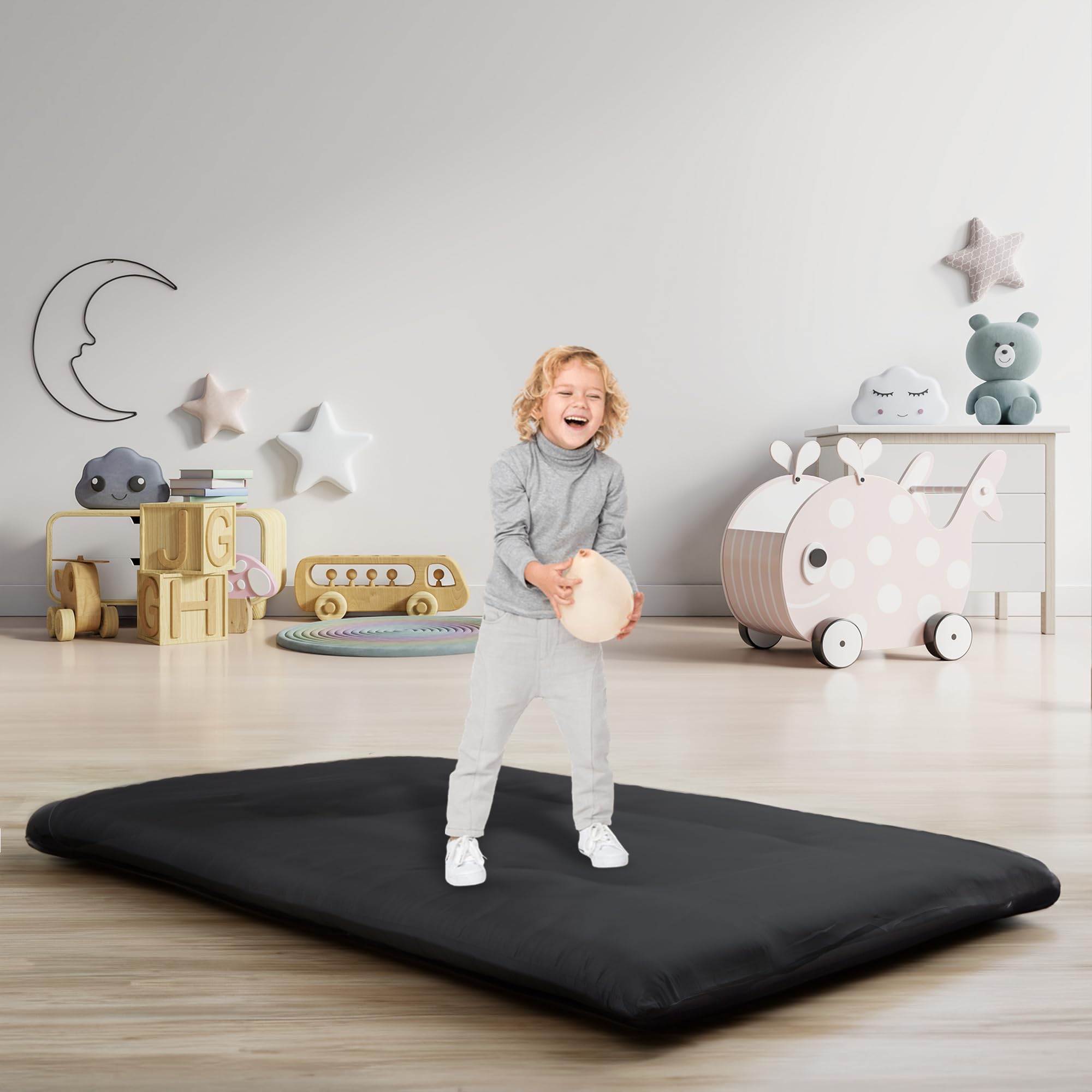 BEDIA Clearance Futon Mattress, Japanese Floor Bed, Portable, Roll up, Extra Thick and Comfortable 4" Thick