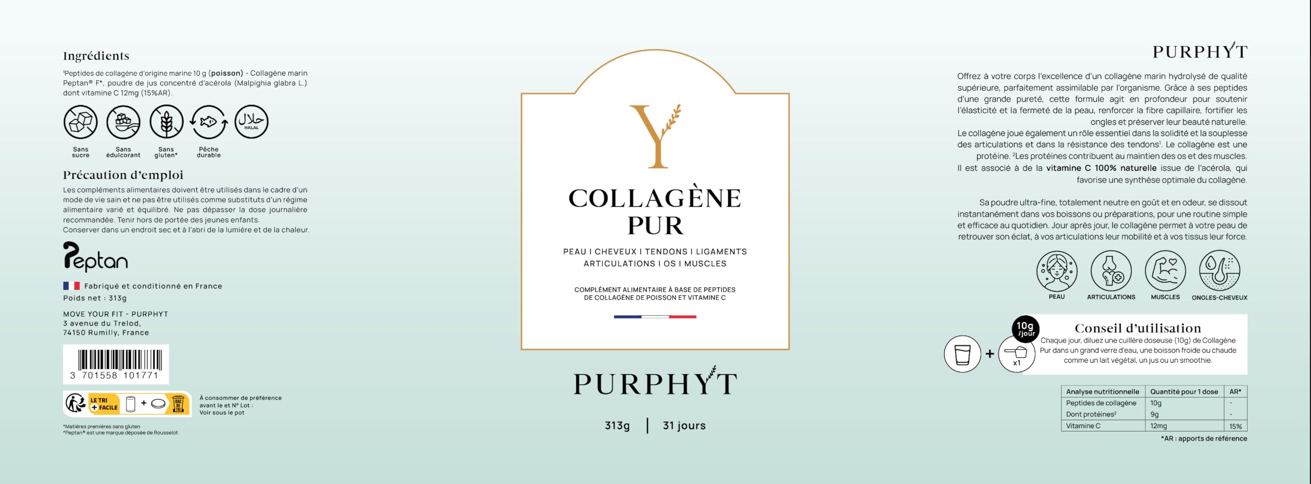 Collagène Marin en Poudre Peptan® Saveur Neutre Vitamine C Acérola