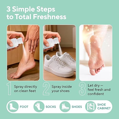 Miniatura 5 de Lavinso Athlete's Foot Care Spray con aceite de árbol de té, desodorante de zapatos y eliminador de olores de pies para pies malolientes,