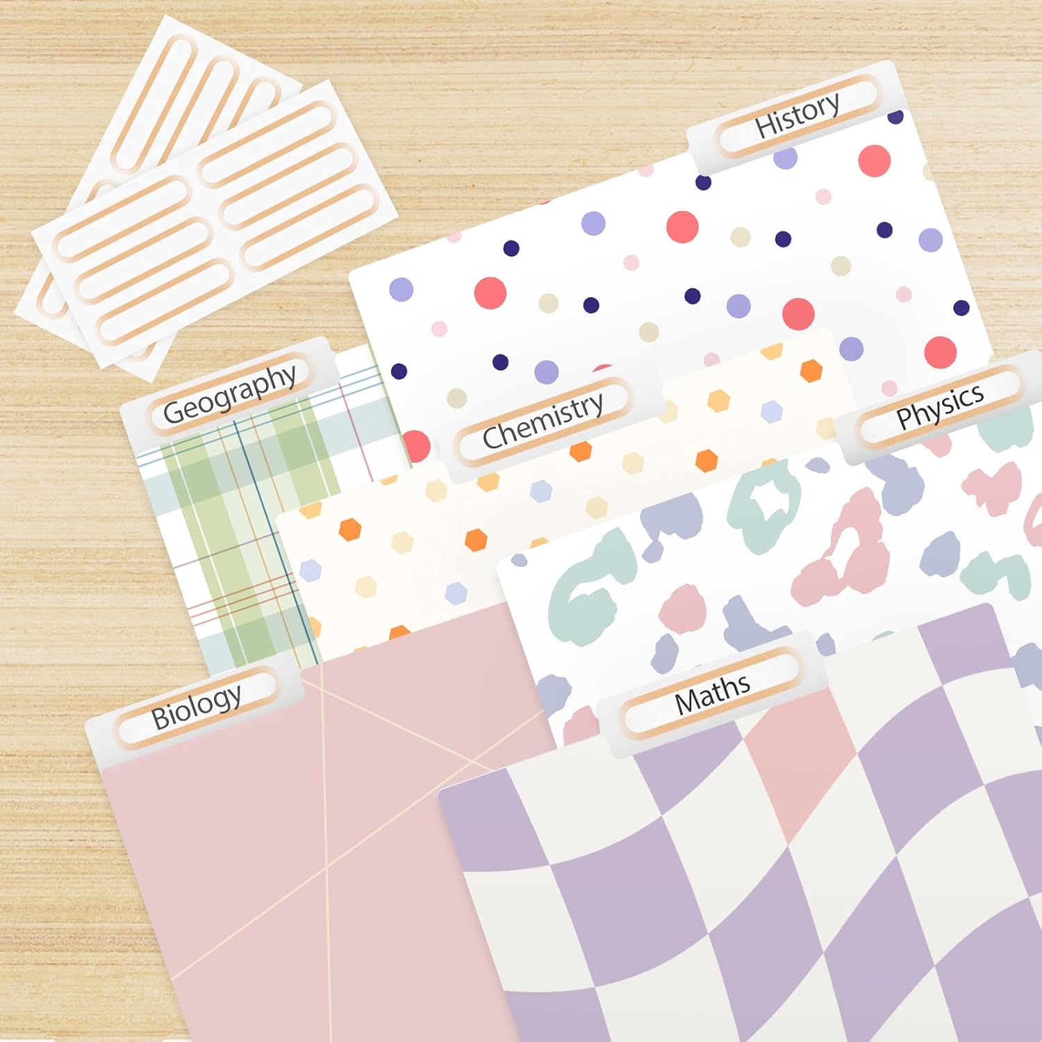 Ospelelf Expandable File Folder Letter Size Paper Organizer 8.5 x 11 Pretty Colored Folders Cute Polka Dot Geometry