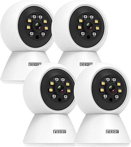 EVERSECU Cámara de seguridad HD 2K 3.0MP WiFi para el hogar, panorámicainclinación, seguimiento automático humanoide, audio de 2 vías, visión