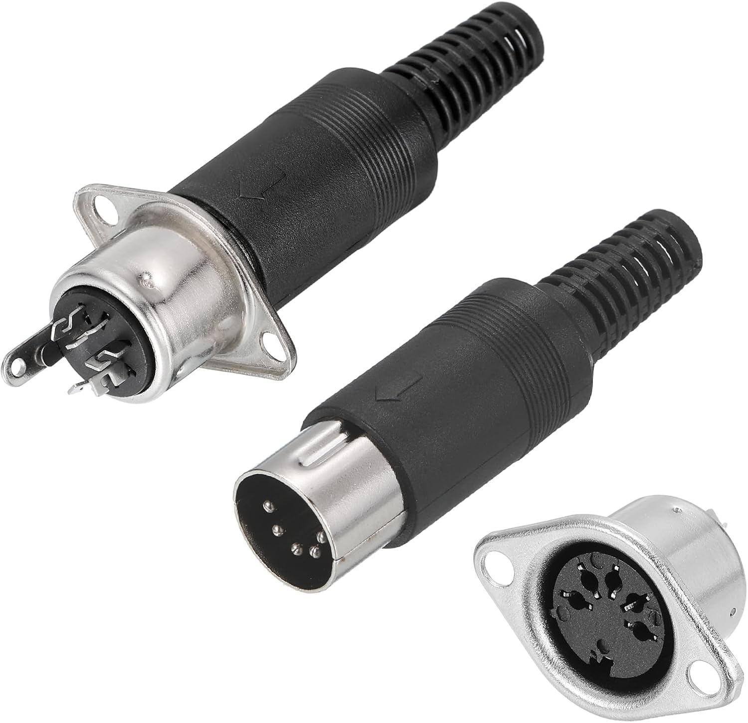 Conector Macho DIN 5 Pines y Adaptador Hembra - 4 Piezas