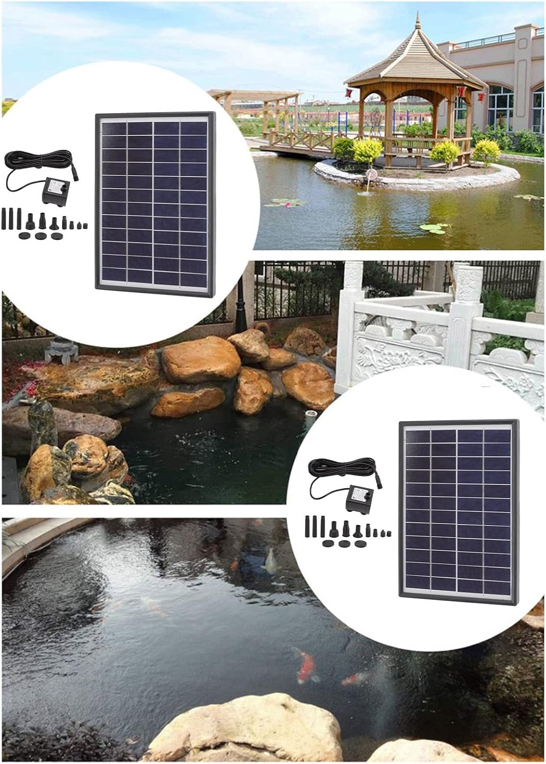 Solar Fountain Pump 12V 6W ABS AntiClogging Filter Solar Powered for Floating Decorations