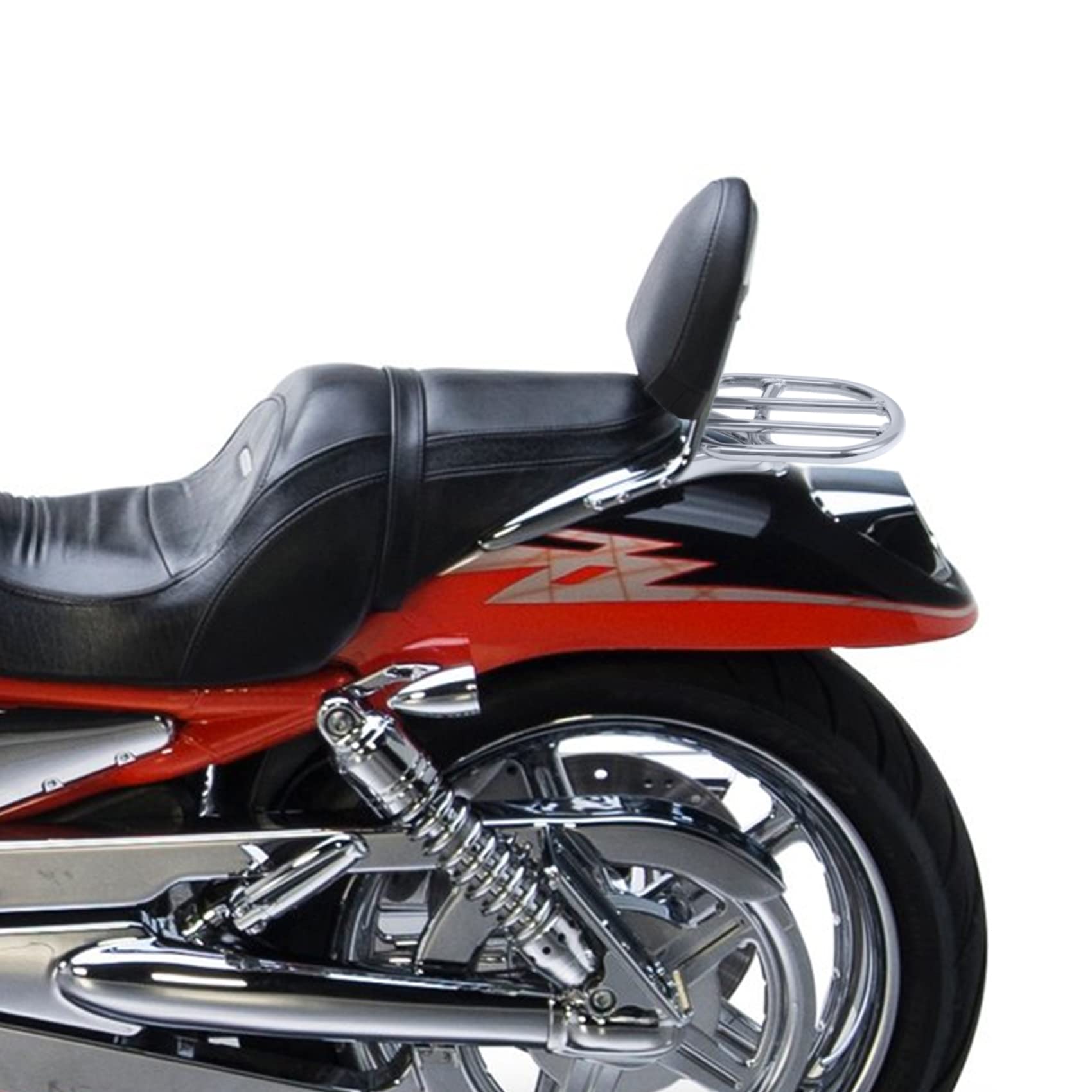 TCMT Gepäckträger Passend für Harley Davidson V Rod VROD VRSC 2002–2006 mit Rückenlehne und Grundplatte für Motorräder