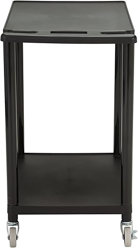 Miniatura 3 de Norwood Commercial Furniture - Carrito AV móvil de 2 niveles con ruedas, presentación rodante y carrito multimedia sobre ruedas, color negro