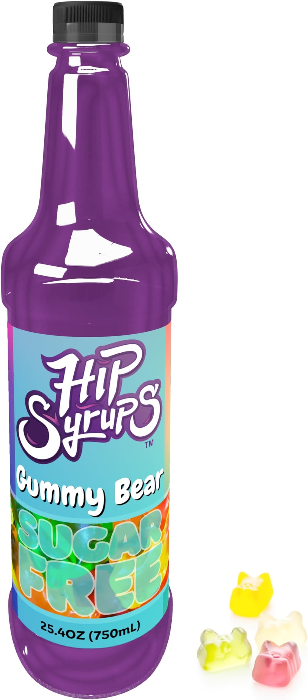 Hip Syrups - Gummy Bear Sugar Free Syrup Designed for Water Flavor, Bubble Tea, Boba Tea, Cocktails, Gummy Bear Flavoring, Water Enhancer, Drink Mix for Ice Tea, Lemonade & More, Zero Calorie Flavoring, Keto Friendly, Sugar Free