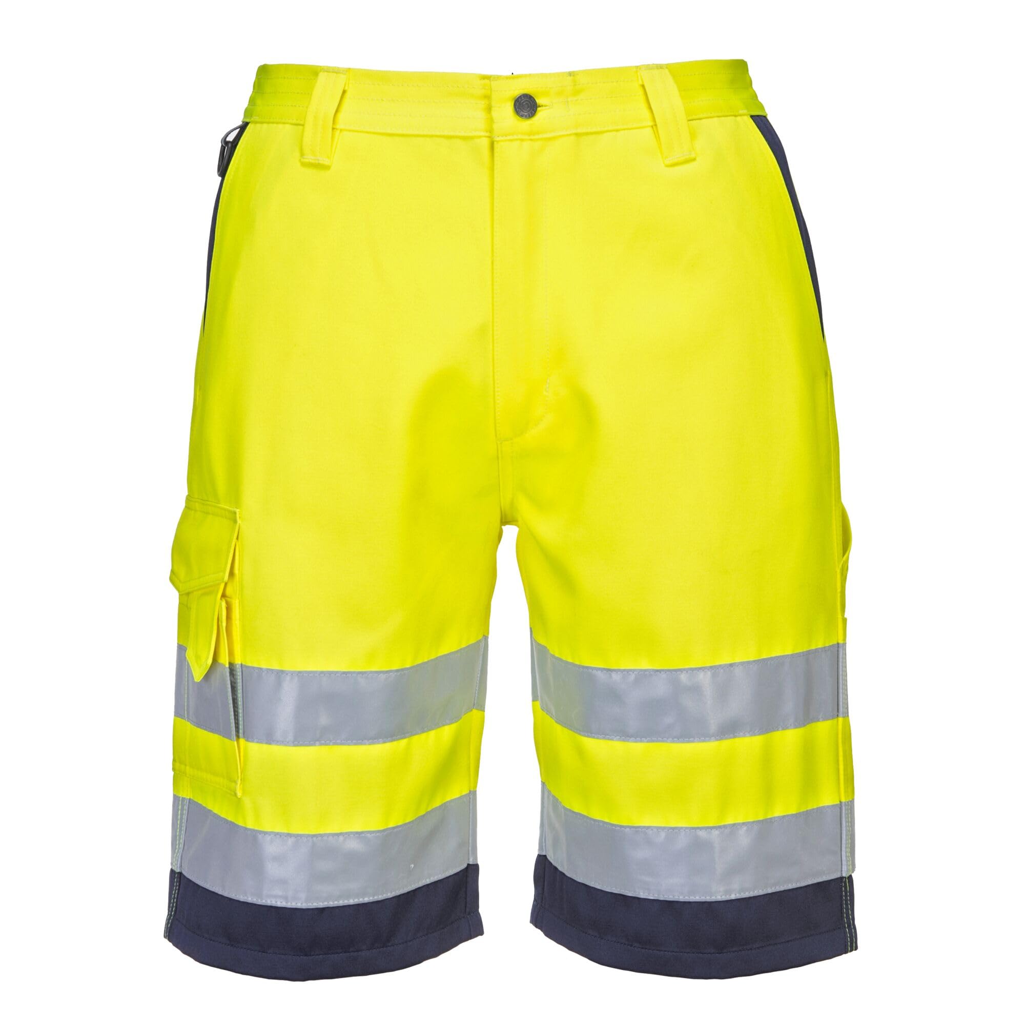 Portwest L043 Hi-Vis Lightweight Polycotton Shorts Yellow/Navy 3XL Col