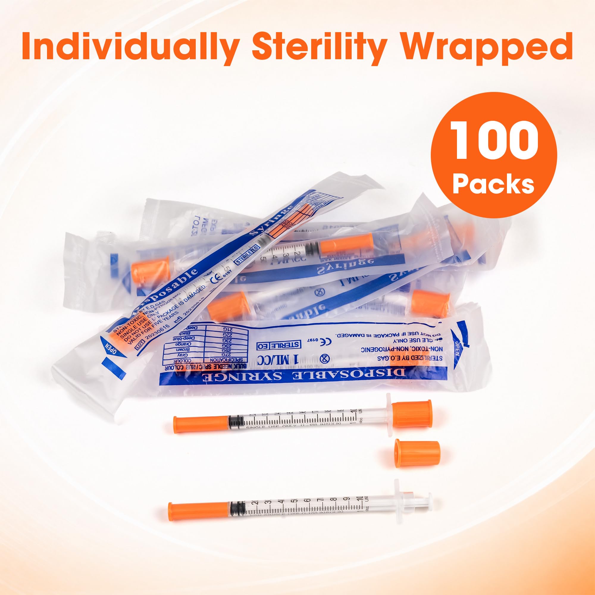1ml Syringes - 100 Pack 29 Gauge -5